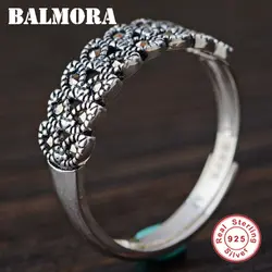 Балмора одноцветное стерлингового серебра 925 Мозаика кольца для Для женщин Для мужчин подарок Изменение размера Серебряное кольцо Модные