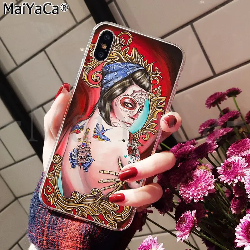 Funny Sugar Skull Girl Tattoo