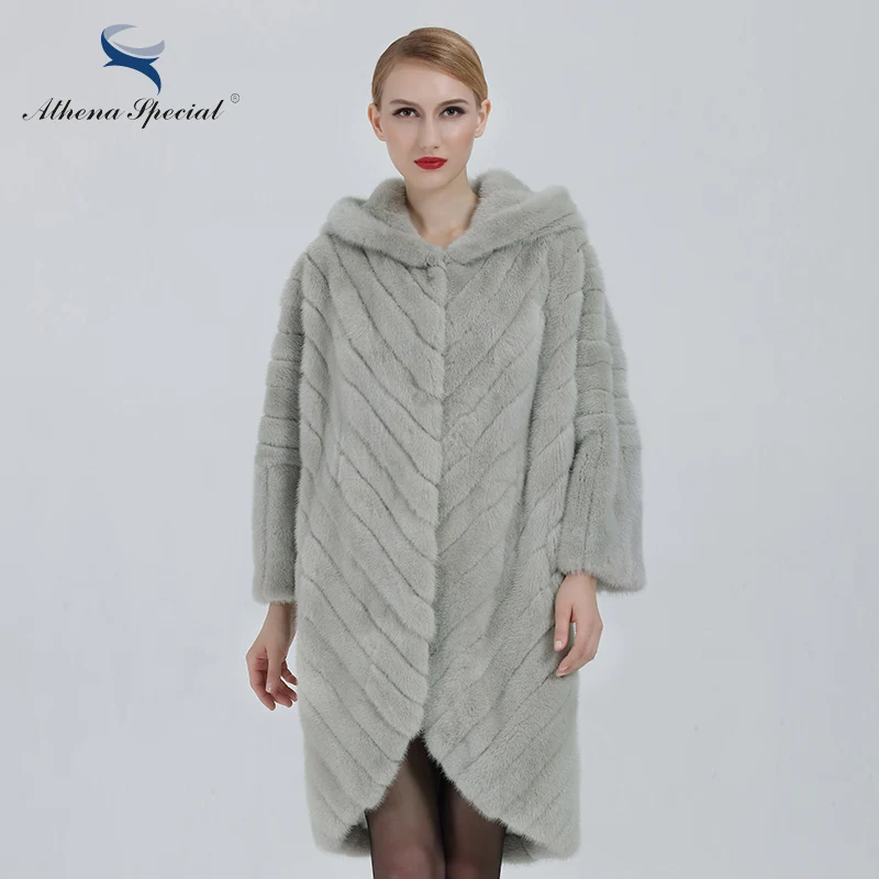 Марка Athena Special 2016 Шуба Норка Женская Оригинальная Модель из Натурального Меха