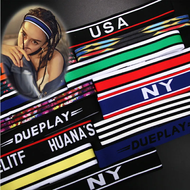 

Summer Fashion Print Turban Sports Headbands for Man Women Girls Hair Accessories Stretch Hair Bands Head Wrap Band Bandanas