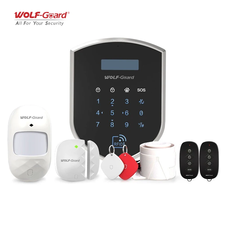 Wolf-Guard Smart 3G/GSM 2.4G Wifi Smart DIY Wireless Home Security Burglar Alarm System Door Sensor PIR Motion Detector Keyfobs Wolf-Guard Smart 3G/GSM 2.4G Wifi Smart DIY Wireless Home Security Burglar Alarm System Door Sensor PIR Motion Detector Keyfobs