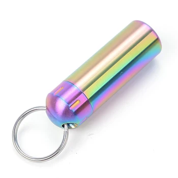 

New Outdoor EDC Stainless Steel Waterproof Mini Capsule Seal Bottle Survival Pill Box Container Capsule Pill Bottle Tank Case