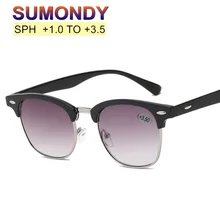 SUMONDY, градиентные серые очки для чтения, очки SPH+ 1,0 до+ 3,5, для женщин и мужчин, фирменный дизайн, модные очки для пресбиопии UR37