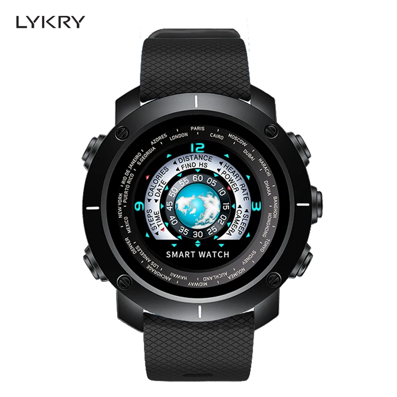 

LYKRY W30 Fitness Smart Watch Men Pedometer Step Counting Waterproof Heart Rate Monitor Smart Watch For iphone samsung xiaomi