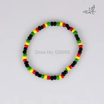 

20x Rasta Reggae Punk Hiphop Elastic Stretch Bracelets Glass Seed Beads Bracelet Fashion Jewelry