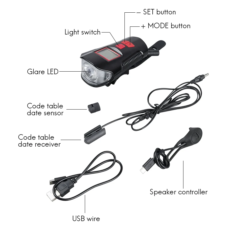 luz frontal, velocímetro, com buzina 3 em