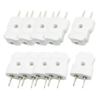 

250V AC 10A Rotation 2 Pin US AU Rewirable Power Plug Connector 10 Pcs