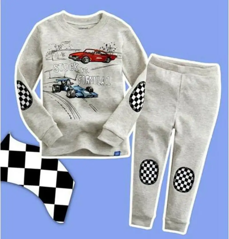 

Children Pajamas Sets Boys Clothing 2pc Suit Sleepwear Cartoon nightdress kid pijama household clothes Cotton T-Shirt