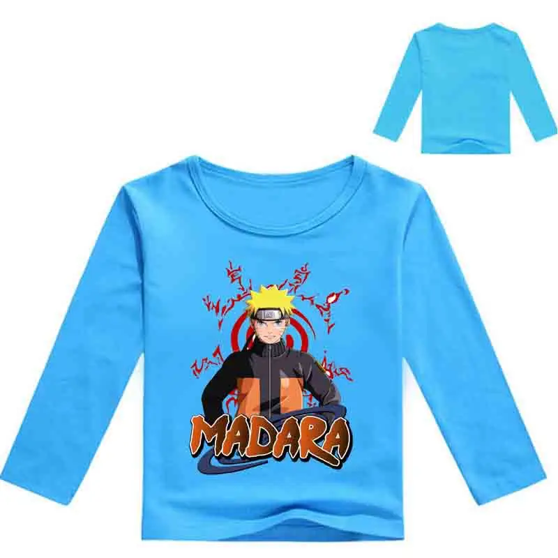 

2018 Autumn Naruto Shirt Boys Long Sleeve Tops for Girls Cartoon Tshirt Minecraf Shirt Kids Clothes Nova 3-12Years