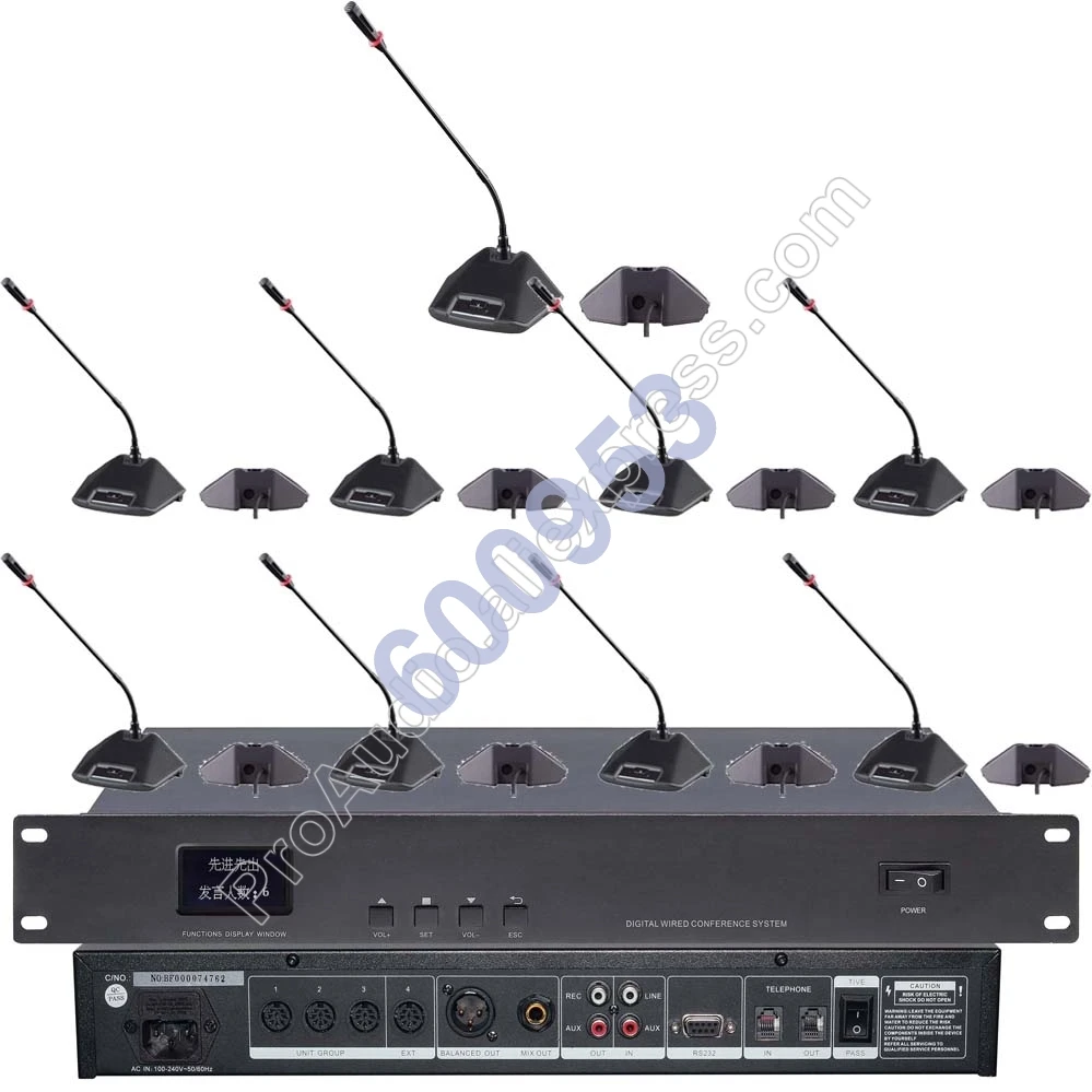 

MICWL Pro Discussing Wired Conference Microphone System 1 Host 1 President 16 Guests Classical MIC for Meeting Room