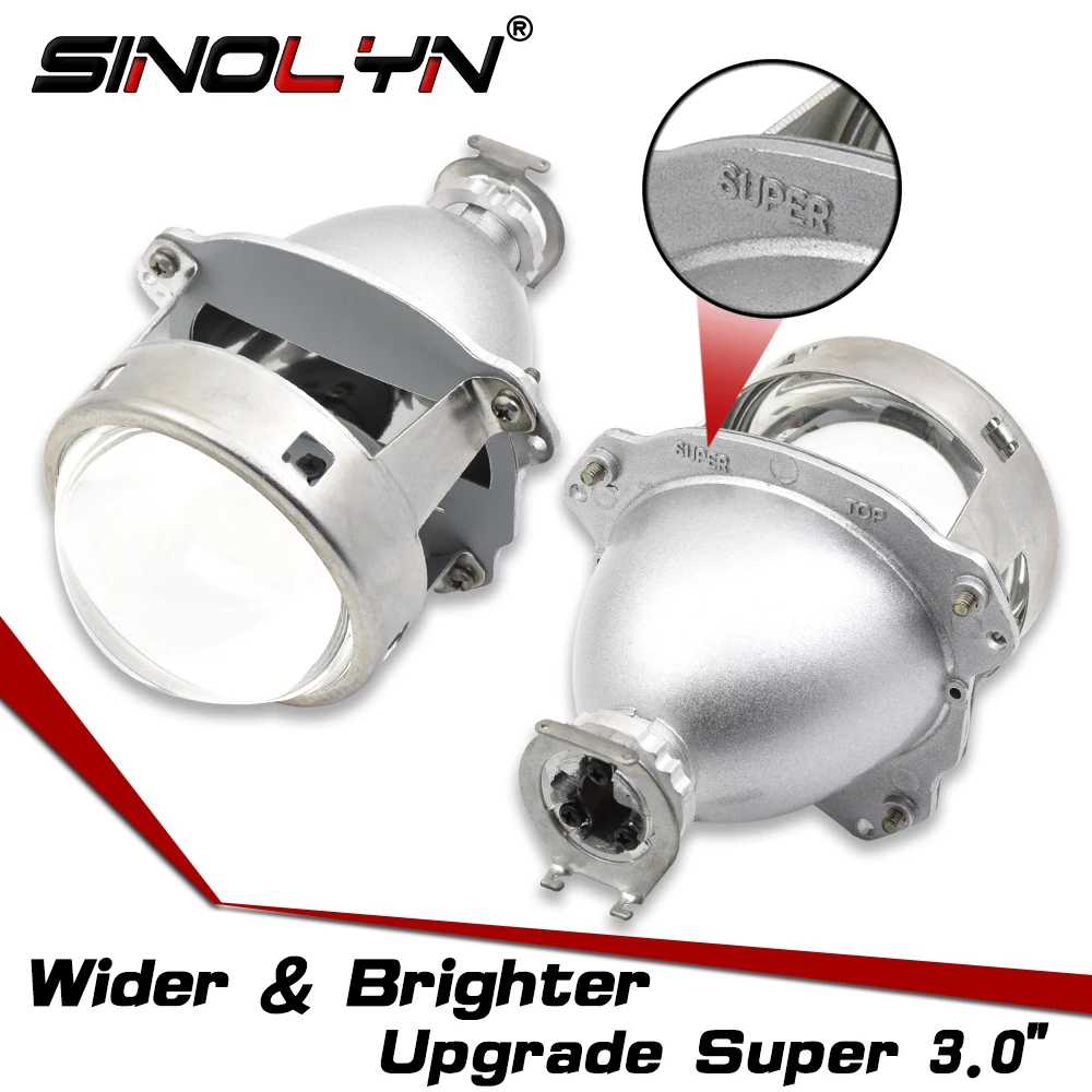 SINOLYN سوبر 3.0 ''H1 HID زينون ثنائية العدسات مصباح أمامي لجهاز الإسقاط H1 H4 H7 المصابيح الأمامية عدسة كامل سيارة معدنية التصميم سيارات جزء SINOLYN سوبر 3.0 ''H1 HID زينون ثنائية العدسات مصباح أمامي لجهاز الإسقاط H1 H4 H7 المصابيح الأمامية عدسة كامل سيارة معدنية التصميم سيارات جزء