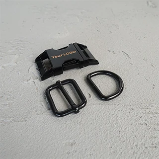 Black 100 компл./лот(металлическая пряжка+ Регулируемая пряжка+ d-кольцо/комплект) 25 мм ошейник для собаки обеспечивает лазерную гравировку услуги настроить логотип - Цвет: Black
