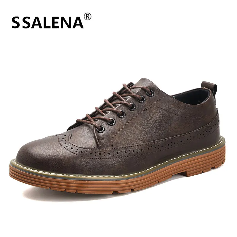 Up Masculino Macio De Do Aa52135 as amarelo Picture Não as Flats Sapatos Casuais deslizamento Homens Vintage Confortável Lace Até Brogue Rendas 2 Preto Couro Rodada 1 Toe YwIpqzZx