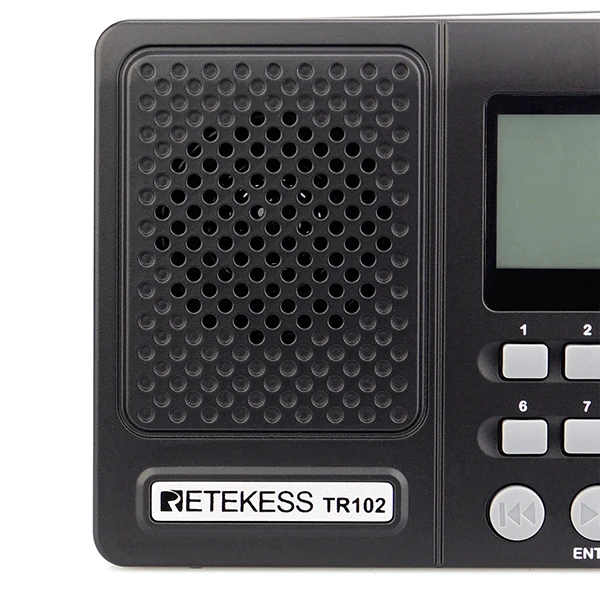 Retekess TR102 портативное радио FM/AM/SW приемник мирового диапазона MP3-плеер REC рекордер с таймером сна черный fm-радио рекордер