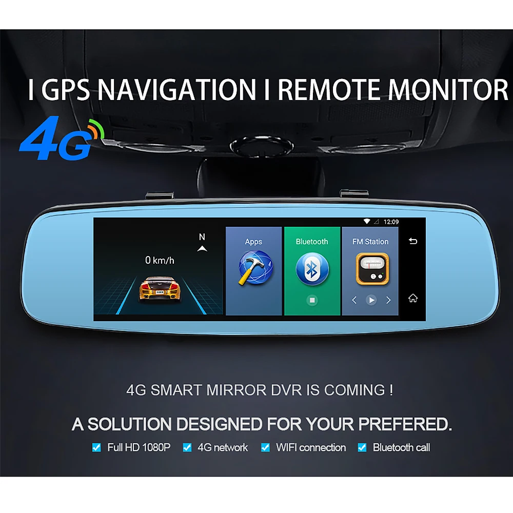 Junsun A880 4G ADAS Car Mirror DVR Camera 7.86\