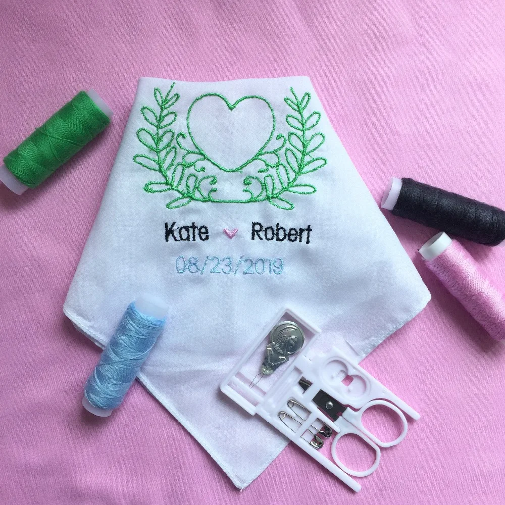 

Custom Wedding Gift, Embroidered Wedding Handkerchief for Bride and Groom, Personalized Wedding Shower Gift