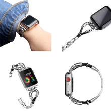 Браслеты ручной работы с бусинами, ремешок для Apple Watch, 42 мм, 38 мм, серия 1, 2, 3, натуральная кожа для Iwatch