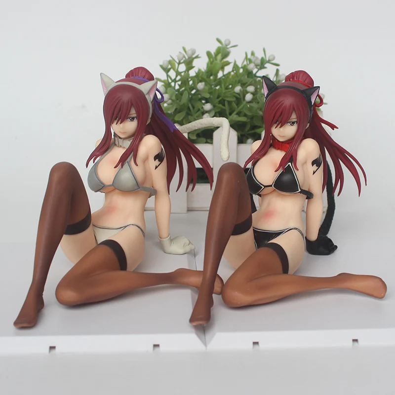

2style Anime Fairy Tail Erza Scarlet With Cat Style PVC Action Figure Collection Model Toy 13cm