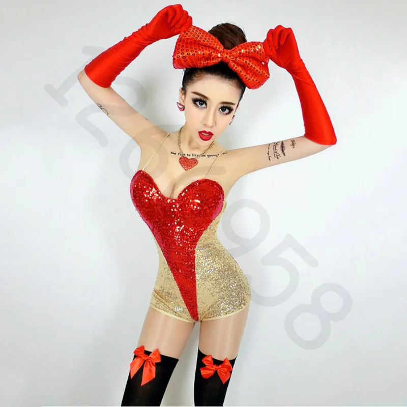 

New nightclub bar ds show sexy sequins singer costume DJ performance clothing women freeshipping