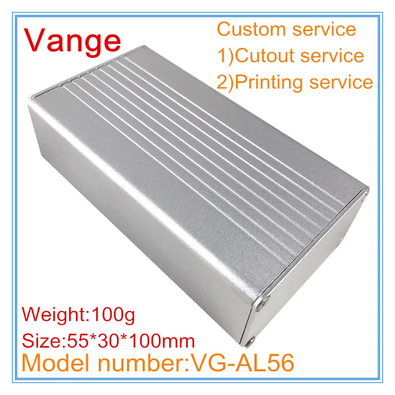 

1pcs/lot integrated profile metal box 55*30*100mm 6063-T5 aluminum housing enclosure cases for amplifier chassis