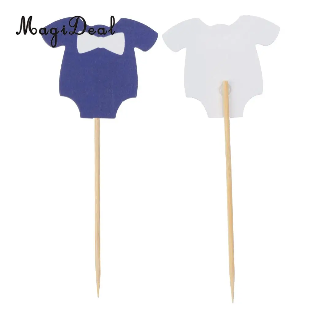 MagiDeal 10 Pcs/Lot Baby Clothes Cupcake Topper Cake Picks Kids Boy Girls Baby Shower Birthday Party Cake Decoration