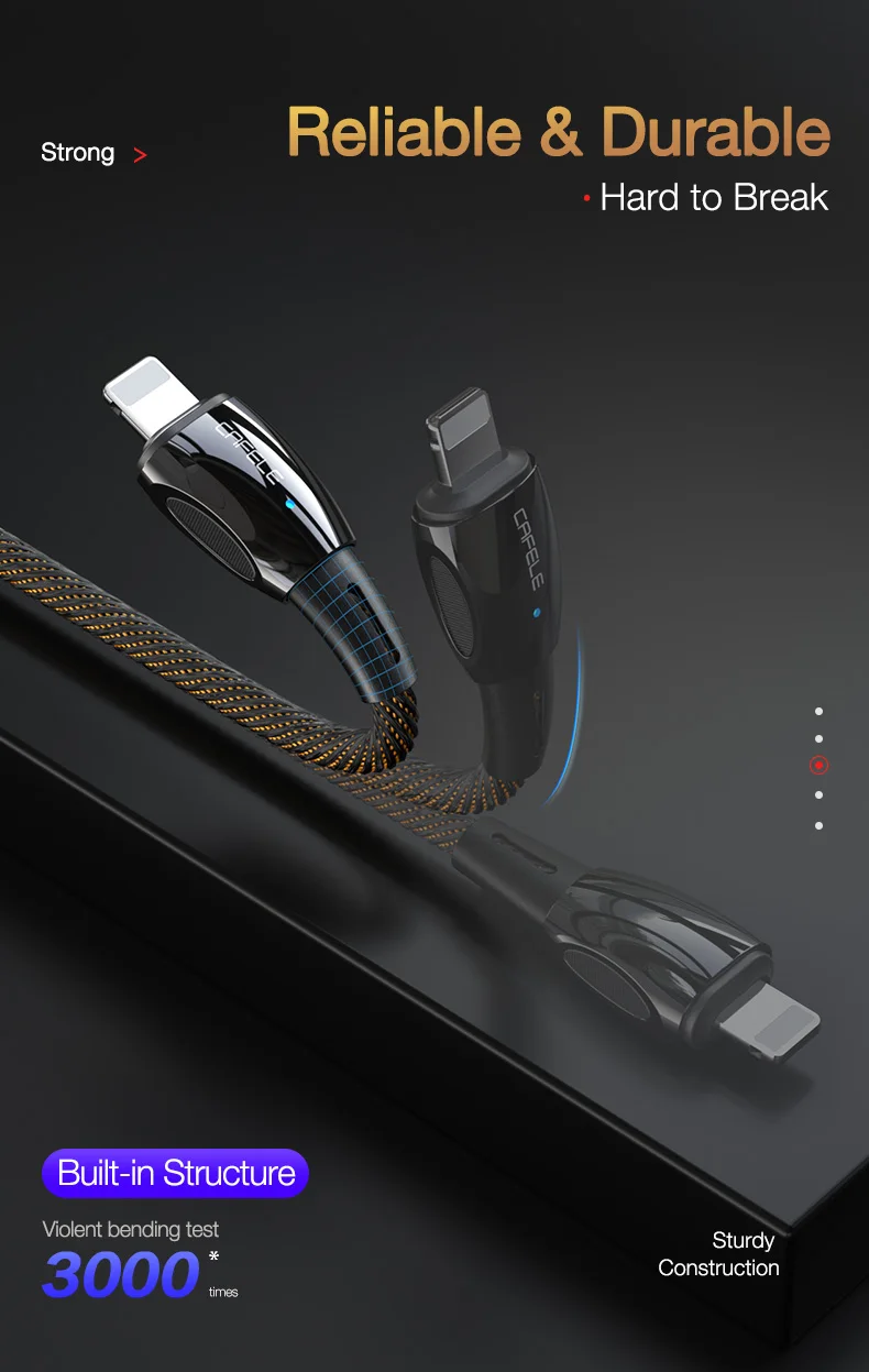 CAFELE QC3.0 Магнитный Micro USB кабель для iPhone type USB C зарядный кабель для Xiaomi huawei samsung Магнитный зарядный кабель 2 м провод для передачи данных