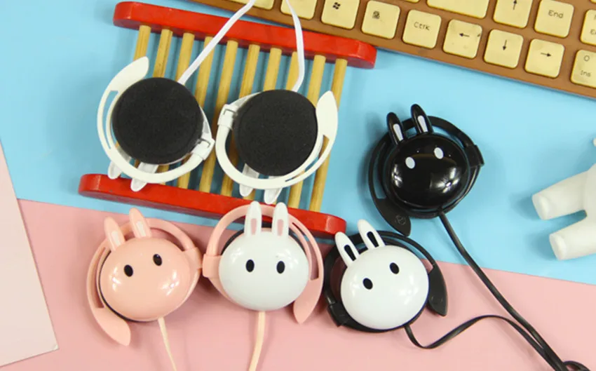 Headphones Gaming With Microphone Over Ear Wired Headphone For Samsung Iphone Children Kids Rabbit Ears Hook Headset For Girl