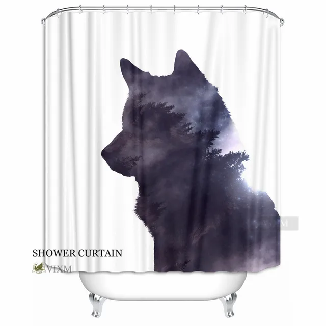Vixm Home The Wolf S Forest Fabric Shower Curtain Cry Into Air Vixm Home The Wolf S Forest Fabric Shower Curtain Cry Into Air Bath Curtains For Bathroom