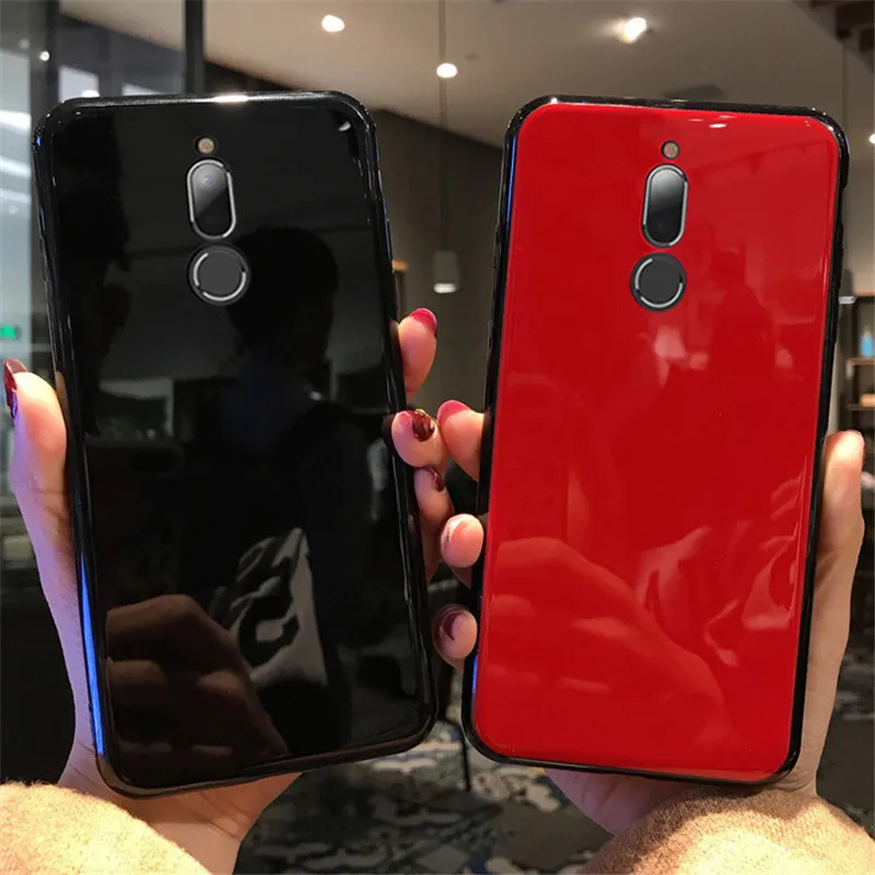 Для Huawei Mate 10 Lite mate Pro Чехол черный красный светоотражающий Глянцевый для Huawai Honor