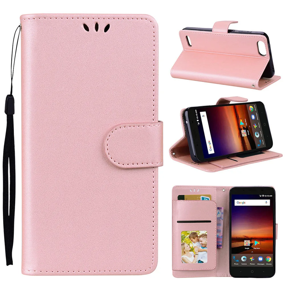 

New Shockproof Waterproof Leather Plastic Dual-use Card Wallet Flip Pink Leather Case Cover For ZTE N9157 With Card Pocket