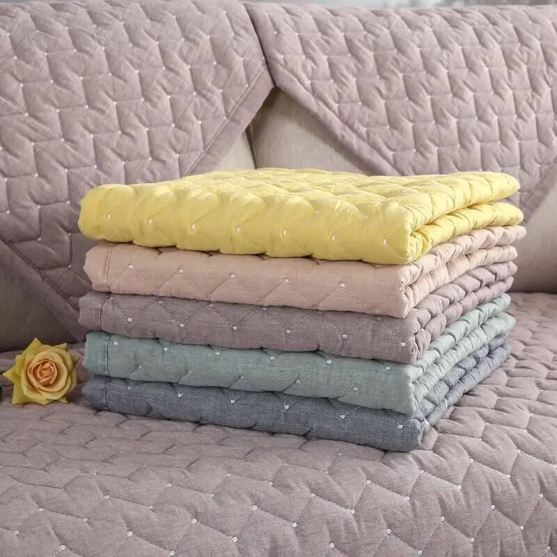 Cotton Sofa Cover For Living Room Solid Color Dirt proof Sofa Cover Elastic Protect font b