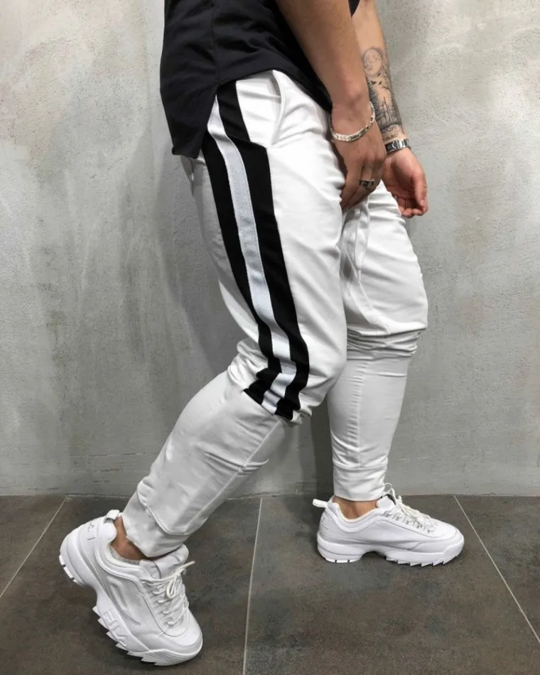 Gestreiften Reflektierende Hose Herren 2018 Hip Hop Casual Jogger Jogginghose Hosen Männlichen Street Fashion Herren Hosen