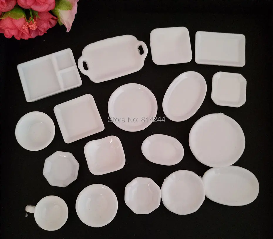 18pcs Set Lovely Cute Mini Serve Plates Bowls Tea Cups Diy Home Decoration Children S Toys Miniature Plastic Crafts Diy074 Plate Bowl Decoration Childrentoy Miniature Aliexpress