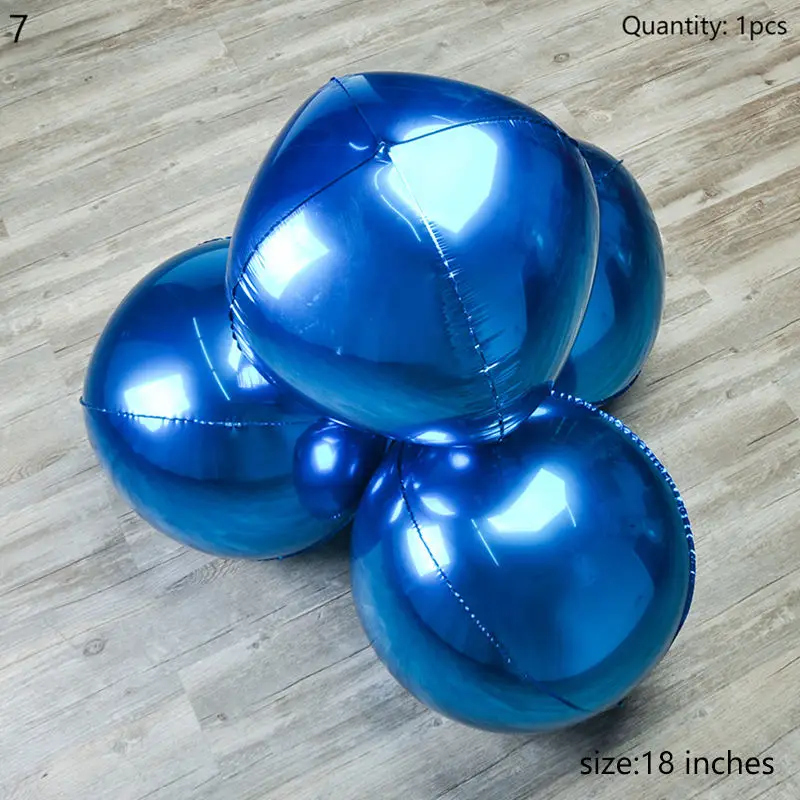 4D воздушные шары из золотой фольги, воздушные гелиевые латексные шары из алюминия и металла для мальчиков и девочек, детские игрушки для вечеринки на день рождения - Цвет: 7