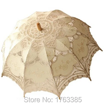 

Beauty Handmade Lace Parasol For Wedding White/Ivory/Pink/Black (Ivory)