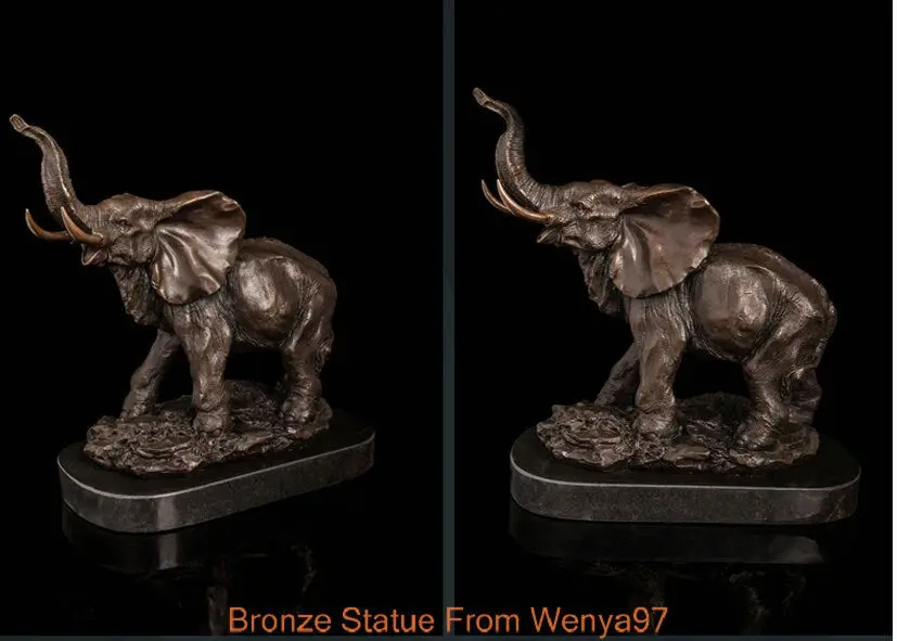 

SD Art Deco Sculpture Elephant Animal Figurine Bronze Statue