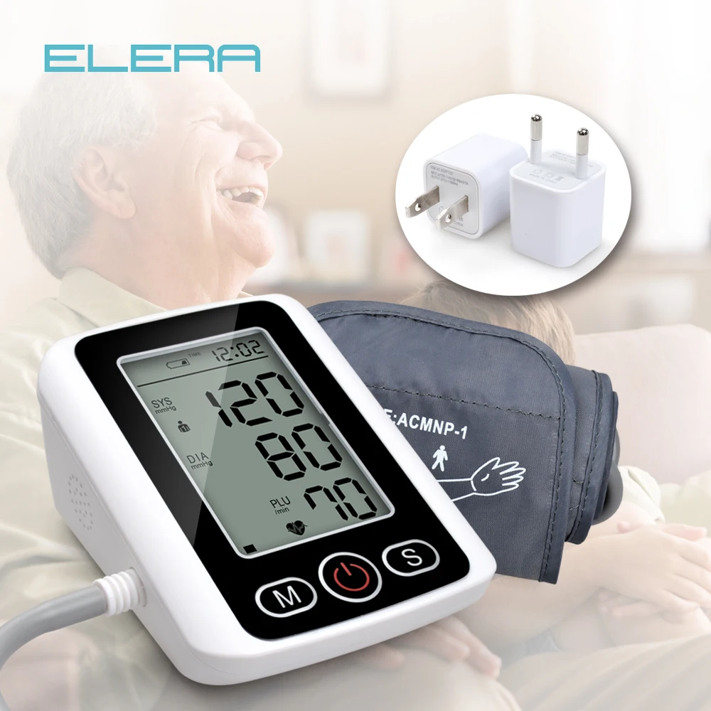 

ELERA Health Care LCD Automatic Digital Wrist Blood Pressure Monitor Tonometer + Fingertip Pulse Oximeter Oximetro Alarm Setting