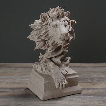 

Sculpture Statue Resin Nordic Porch Crafts Sandstone Lion Home Decoration Accessories Restaurant Shop Wine Cabinet Ornaments