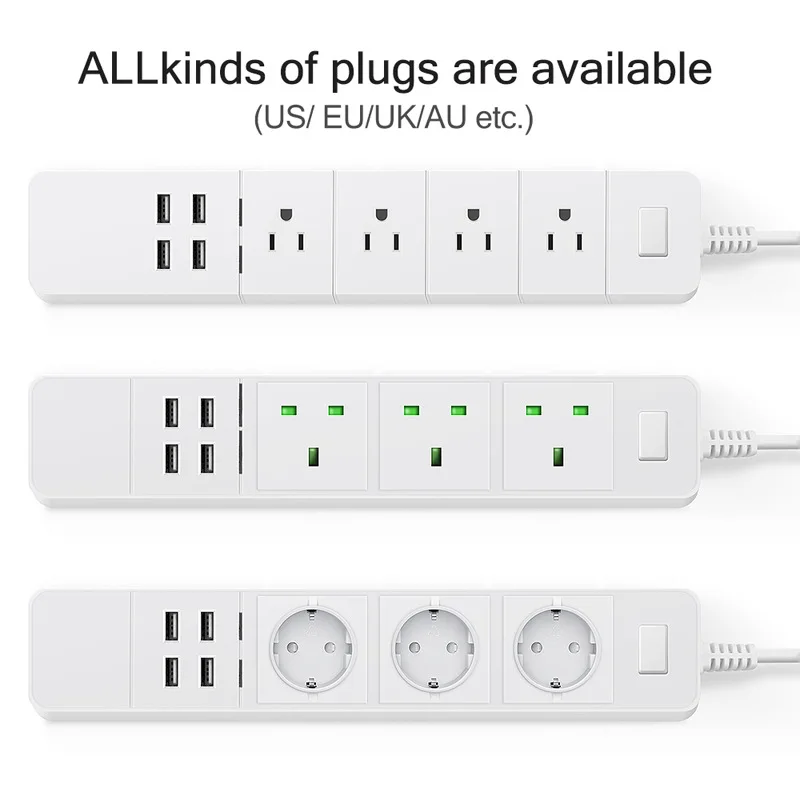 Интеллектуальная беспроводная (Wi Fi) Мощность полосы несколько розетки 4 USB Порты и
