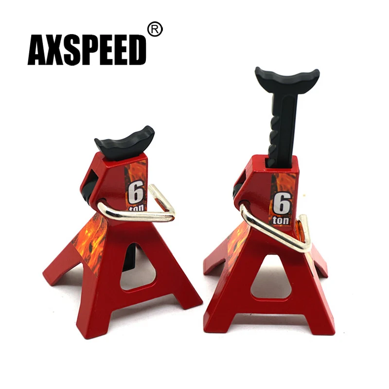 

1Pair Red 6 TON Scale Metal Jack Stands Repairing Tool for 1/10 RC Crawler Axial SCX10 Tamiya CC01 D90 D110 TF2