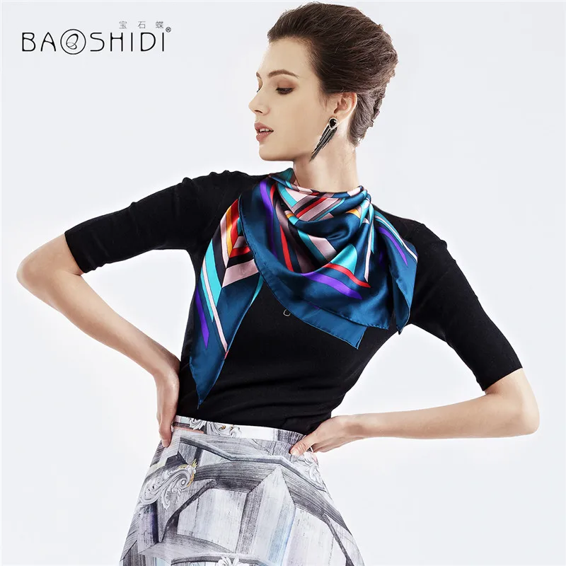 

100% Pure Silk, Large Square Scarf women, Luxury Brand scarves, Elegant Lady present,manual printing scarfs, good for any season