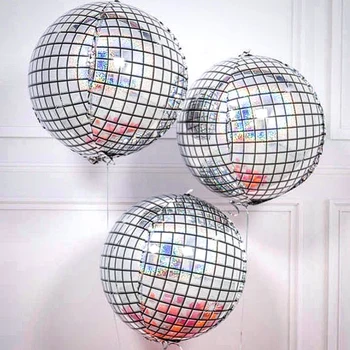 

20pcs 22inch Silver Laser 4D Round Heilum Foil Balloons Wedding Birthday Party Decoration Inflatable Air Globos Party Supplies