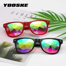 YOOSKE вечерние Калейдоскоп очки для женщин и мужчин rave фестиваль солнцезащитные очки голографические круглые очки ретро Калейдоскоп очки