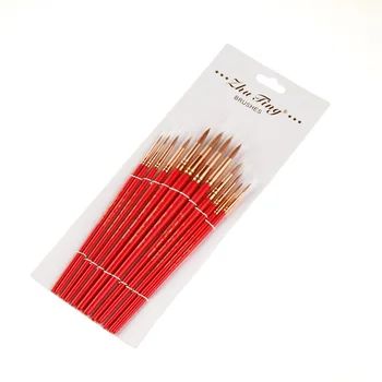 

12Pcs Artist Different Size Fine Nylon Hair Paint Brush Set for Watercolor Acrylic Oil Painting Brushes Drawing Art Supplies