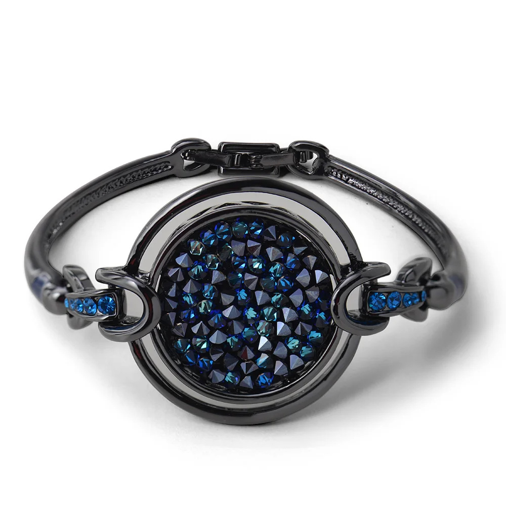 Viennois Nouveau Bleu Cristal De Mode Strass Pendentif Boucles D'oreilles Anneau Bracelet et long collier Ensembles Pour bijoux pour femmes Ensembles - 4