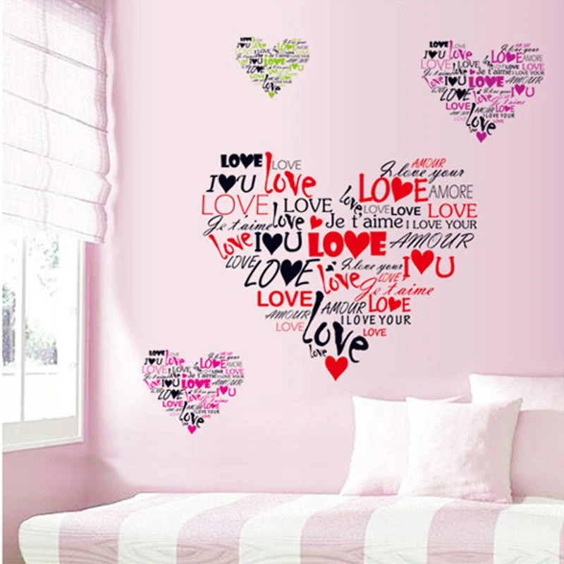 

3D wallpaper valentine couple love letter girl room decoration wall sticker living room bedroom TV background Kid's Room murals
