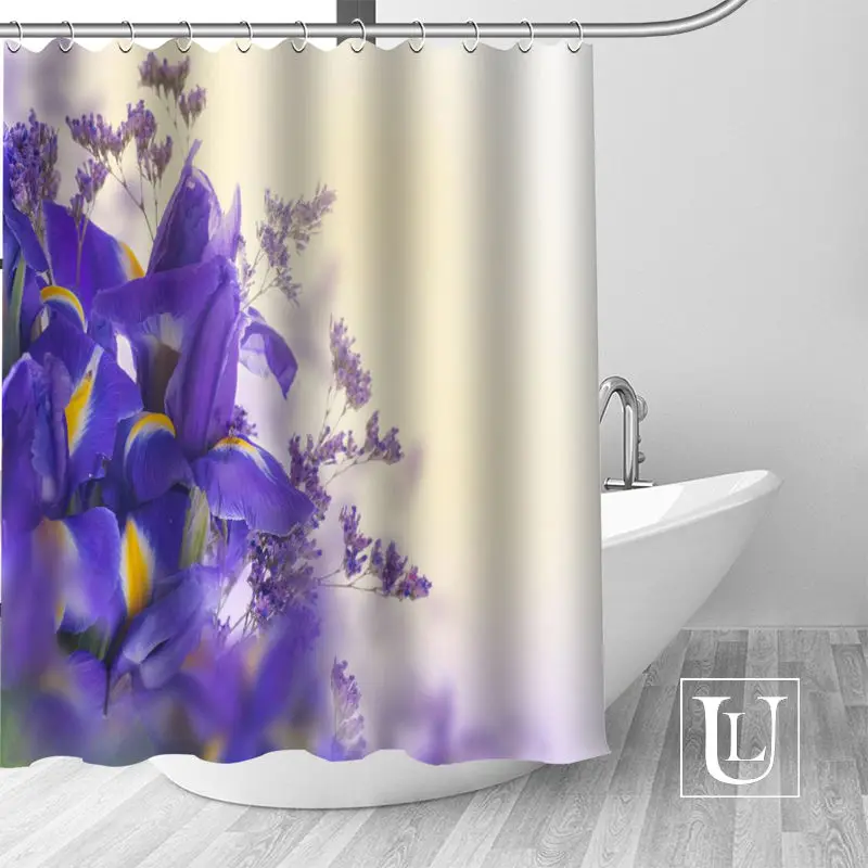 Ирис цветок занавески для душа s индивидуальный дизайн креативный душ занавеска ванная комната Водонепроницаемый полиэстер ткань - Цвет: 4