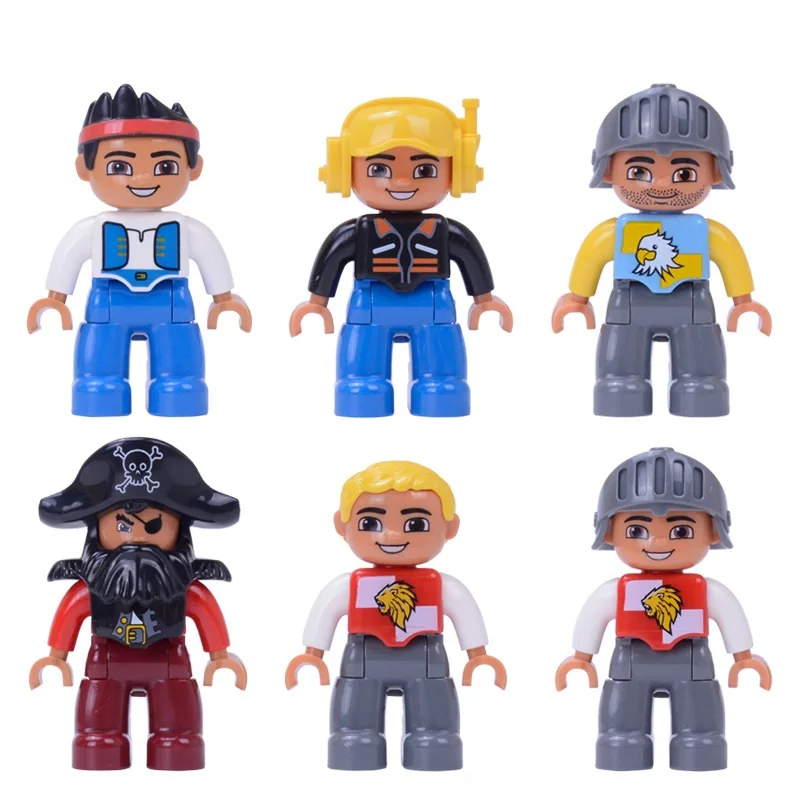 Single Sale Big Size Pirate soldier Pilot Building Blocks Character Compatible With Legoingly Duploed font b
