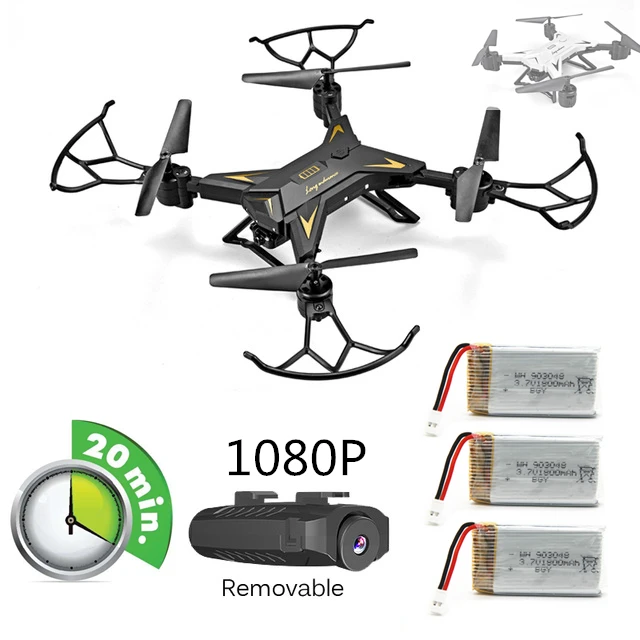 KY601S RC Helicopter Drone with Camera HD 1080P WIFI FPV Selfie Drone Professional Foldable Quadcopter 20 Minutes Battery Life