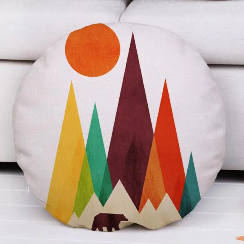 45 45 Cm Cartoon Round Cushion Colorful Geometric Circular